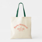 Retro Pink Après Pickle Ball Social Club Tote Bag (Achterkant)