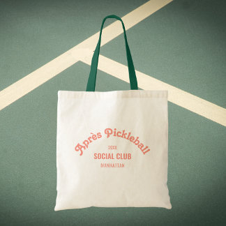 Retro Pink Après Pickle Ball Social Club Tote Bag