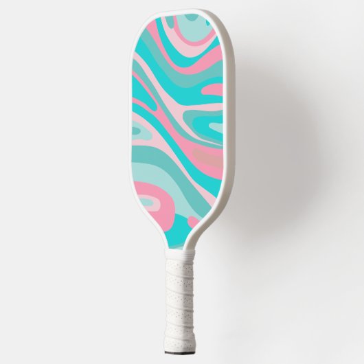 Retro Pink Aqua Pickleball Paddle (Links)
