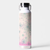 Retro Pink atoms Vacuümflesje Waterfles (Voorkant)