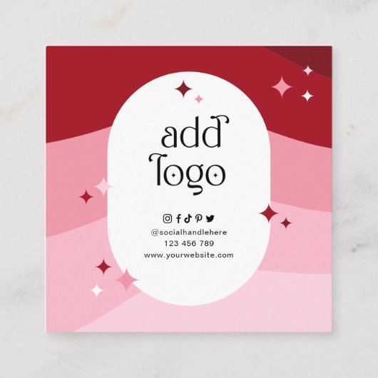 Retro Pink Beauty Salon Spa Logo Cadeau Kaart Vouc Vierkante Visitekaartje (Achterkant)