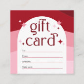 Retro Pink Beauty Salon Spa Logo Cadeau Kaart Vouc Vierkante Visitekaartje (Voorkant)