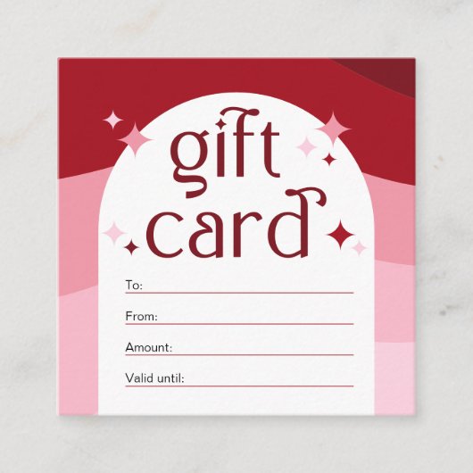 Retro Pink Beauty Salon Spa Logo Cadeau Kaart Vouc Vierkante Visitekaartje (Voorkant)