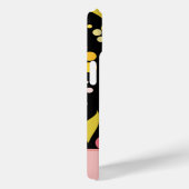 Retro Pink Black Floral Monogrammed Case-Mate iPhone Case (Achterkant / Rechts)