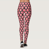 Retro Pink Black Surreal Sunflower Pattern Yoga Leggings (Achterkant)