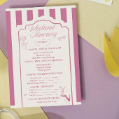 Retro Pink Bow & Martini Bachelorette & Reisschema Kaart