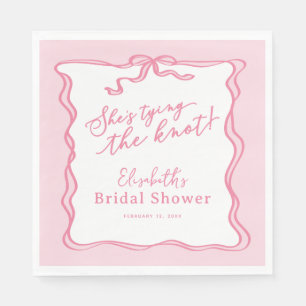 Retro Pink Bow Ze is de knoop aan het knopen Servet
