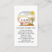 Retro Pink Camper Desert Baby shower Book Request Informatiekaartje (Voorkant)