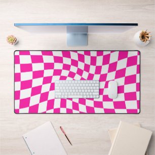 Retro Pink Checked Warped Checkered Bureaumat