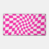 Retro Pink Checked Warped Checkered Bureaumat (Voorkant)
