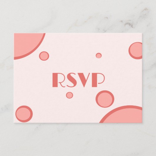 Retro Pink Circles Groovy Wedding RVSP Informatiekaartje (Voorkant)