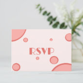 Retro Pink Circles Groovy Wedding RVSP Informatiekaartje (Staand voorkant)