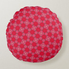 Retro Pink Clover Round Pillow Rond Kussen