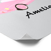 Retro Pink Convertible Child Name Poster (Hoek)