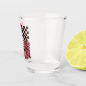 Retro Pink Coquette Ghost Girl with Bow Halloween Shot Glas (Rechts)