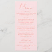Retro Pink Coral Hand Written Pastel Wedding Menu (Voorkant)