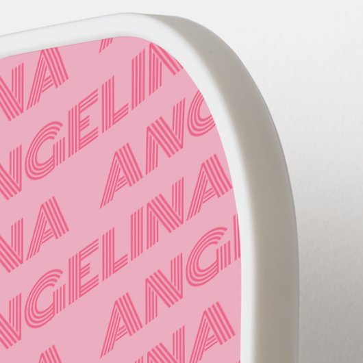 Retro Pink Custom Name Pickleball Paddle 70s (Links Detail)