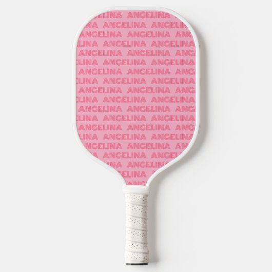 Retro Pink Custom Name Pickleball Paddle 70s (Voorkant)