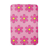 Retro Pink Daisy Cute Summer Bathroom Rug Bath Mat (Voorkant Verticaal)