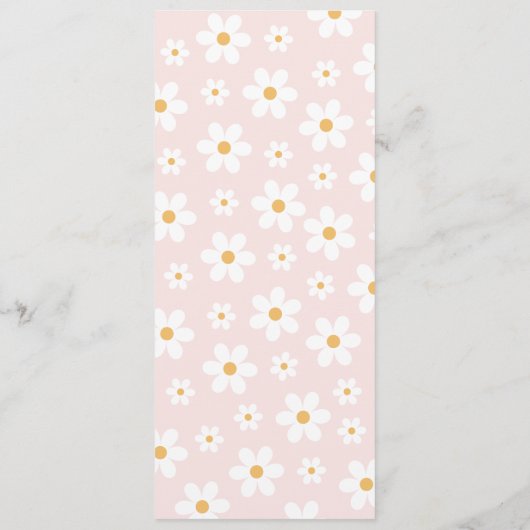 Retro Pink Daisy-menu Menu (Achterkant)