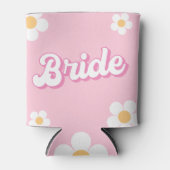 Retro Pink Daisy Personalized Bride Koelbox Blikjeskoeler (Voorkant)