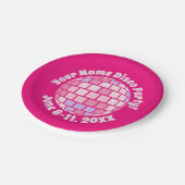 Retro Pink Disco Ball PERSONALIZED Papieren Bordje (Gekanteld)