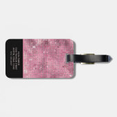 Retro Pink Disco Mirror | Monogram Bagagelabel (Achterkant horizontaal)