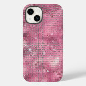 Retro Pink Disco Mirror | Monogram Case-Mate iPhone Case (Achterkant)