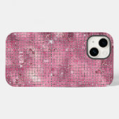Retro Pink Disco Mirror | Monogram Case-Mate iPhone Case (Achterkant (horizontaal))