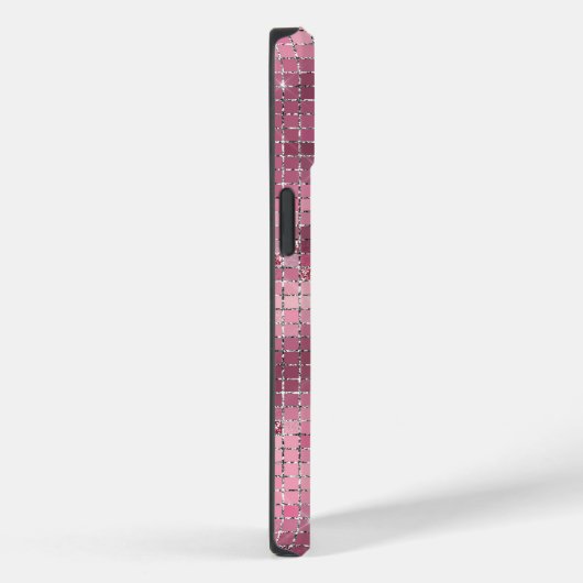 Retro Pink Disco Mirror | Monogram Case-Mate iPhone Case (Achterkant / Rechts)