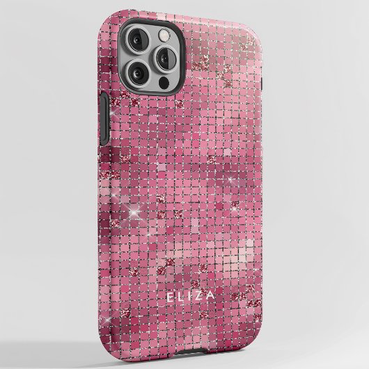 Retro Pink Disco Mirror | Monogram Case-Mate iPhone Case