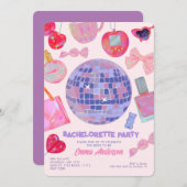 Retro Pink Disco yk2 esthetisch vrijgezellenfeest Kaart (Voorkant / Achterkant)