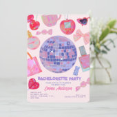 Retro Pink Disco yk2 esthetisch vrijgezellenfeest Kaart (Staand voorkant)