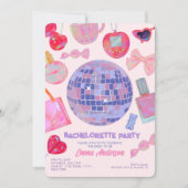 Retro Pink Disco yk2 esthetisch vrijgezellenfeest Kaart (Voorkant)