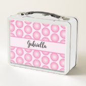 Retro Pink Dot Script Naam Typografie Sierkussen (Achterkant)