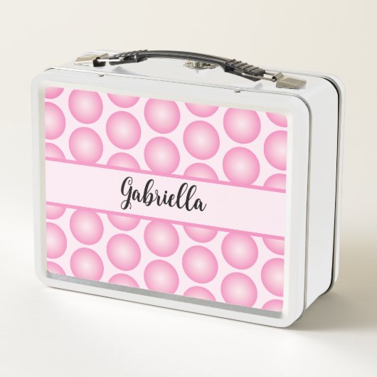 Retro Pink Dot Script Naam Typografie Sierkussen (Achterkant)