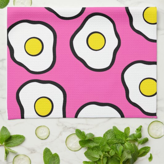 Retro pink egg towel theedoek (Gevouwen)