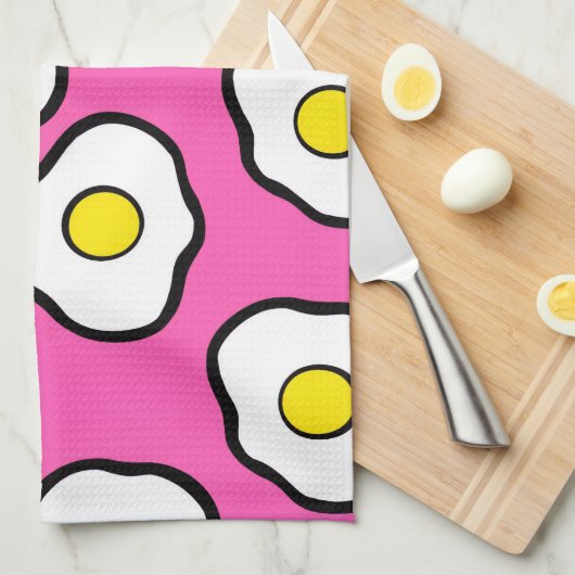 Retro pink egg towel theedoek (Quarter Fold)