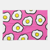 Retro pink egg towel theedoek (Horizontaal)