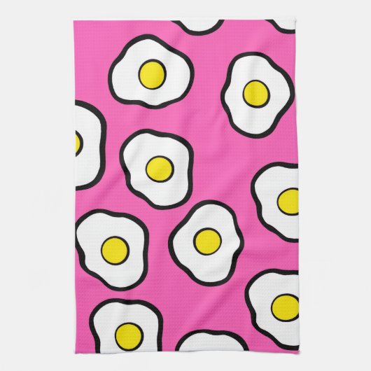 Retro pink egg towel theedoek (Verticaal)