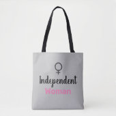Retro Pink en Black Independent Woman Tote Bag (Voorkant)