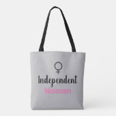 Retro Pink en Black Independent Woman Tote Bag (Achterkant)