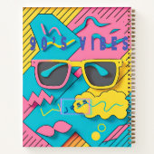 Retro Pink en Blue 90's Vibes Personalized Notitieboek (Achterkant)