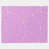 Retro Pink en Paarse Groovy Lines Patroon Fleece Deken (Voorkant (Horizontaal))