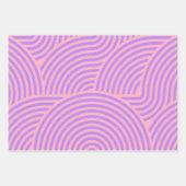 Retro Pink en Paarse Groovy Lines Patroon Inpakpapier Vel (Voorkant 2)