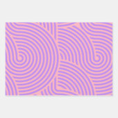 Retro Pink en Paarse Groovy Lines Patroon Inpakpapier Vel (Voorkant)