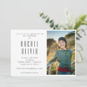 Retro Pink en Red Checkerboard Photo Bat Mitzvah Kaart (Staand voorkant)