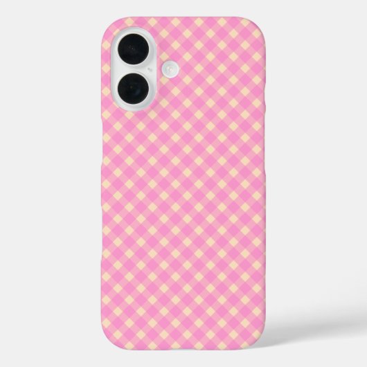 Retro Pink en White Gingham Pset Pattern Case-Mate iPhone Case (Achterkant)