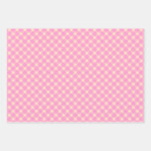 Retro Pink en White Gingham Pset Pattern Inpakpapier Vel (Voorkant 3)