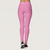 Retro Pink en White Polka Dot Pattern  Leggings (Achterkant)